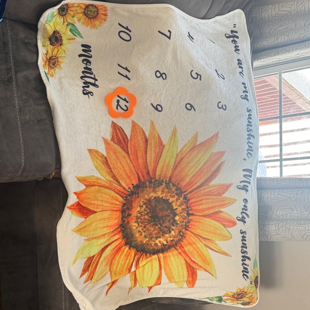 Sunflower Baby Milestone Blanket